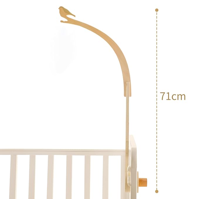Bird Shape Crib Mobile Arm, 30 Inch Baby Crib Mobile for Boys and Girls, Adjustable Wooden Baby Mobile Holder for Crib, Baby Mobile Hanger, Perfect Nursery Décor and Gift