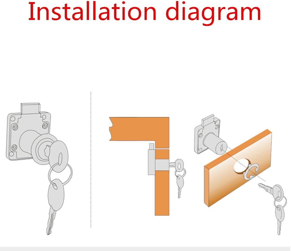 Drawer Lock Letter Box Lock Desktop Lock Door Lock, Model CT-138-32, ((Hole Diameter 0.75 inch / 19MM) for Door Panels with a Thickness of 27 mm-32 mm. 1pcs [Gold Yellow]