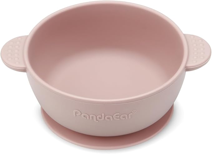 PandaEar 3 Pack Baby Bowls with Suction| Stay Put Silicone Food Bowl for Babies Kids Toddlers Infants| Food Grade Soft Safe BPA-Free Silicone (Pink)