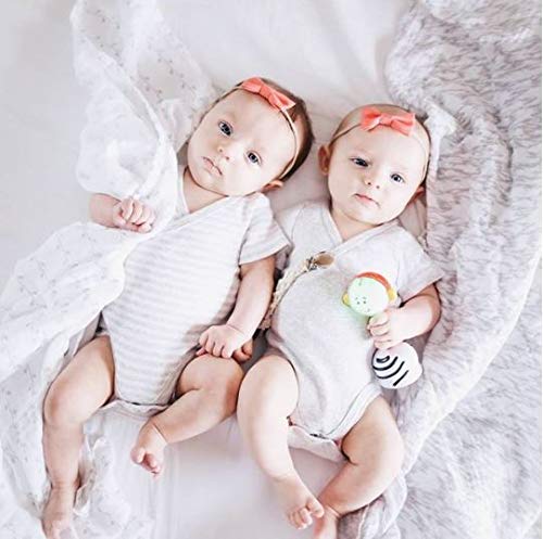 Muslin Swaddle Blanket 100% Soft Muslin Cotton 3 Pack 47"x 47" Classic Grey Combo Unisex for Baby Girl or Baby Boy