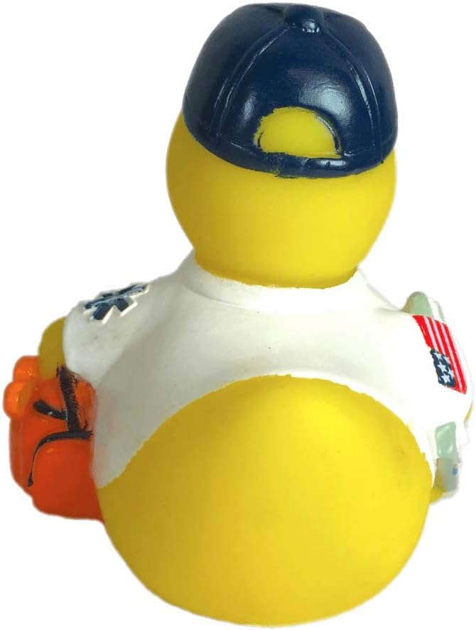 3" EMS / EMT Rubber Duck [Sealed Hole, Floats Upright] - Baby Safe Bathtub Bathing Toy