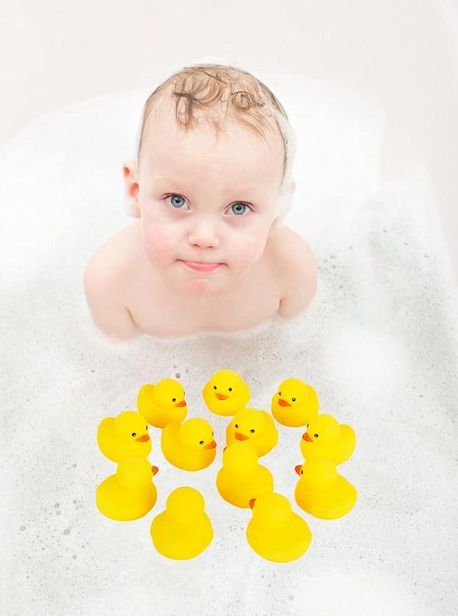 Kids Bath Duck Toys 50 PCS Mini Rubber Ducks Squeak and Float Duckies Baby Shower Toy Party Decoration for Toddlers Boys Girls (1.6’’)