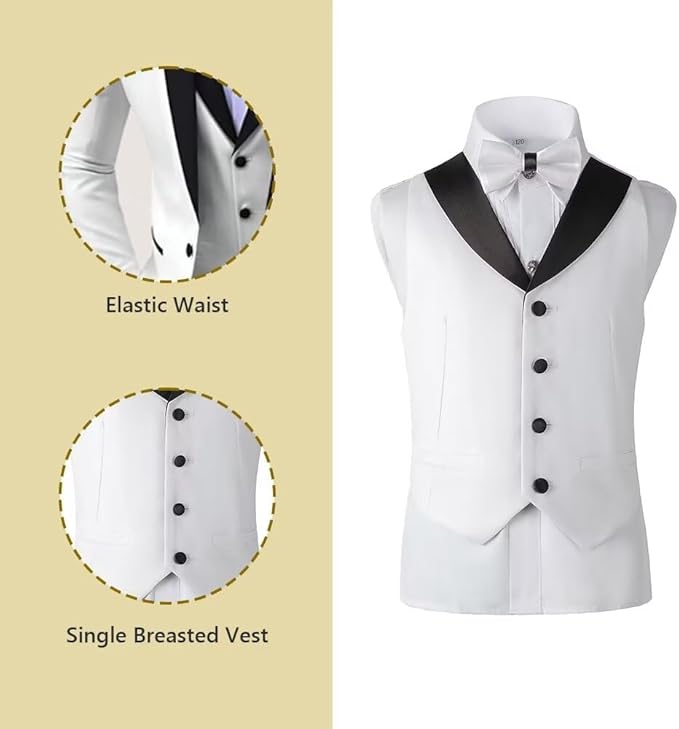 Boys Suit 3 Piece Ring Bearer Suit Kids Formal Jacket Vest Pants Suits Wedding Outfit for Party Prom Tuxedo