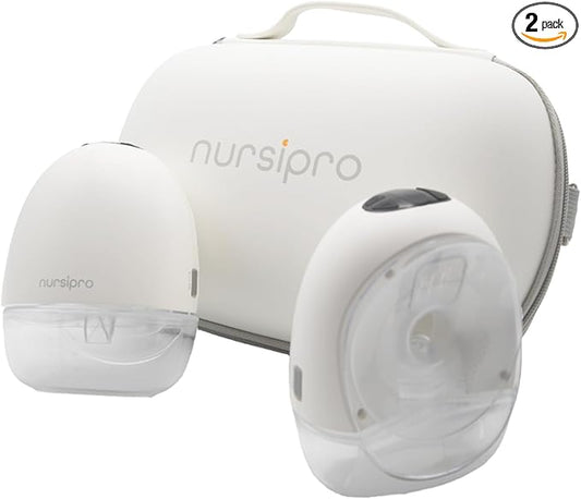 Hands Free Breast Pump - Baby Feeding Essentials - Wearable Mom Must Haves - Portable, Cosy Fit with Electric Display for Pumping - Wireless, Cordless Tangle Free Design for Nursing