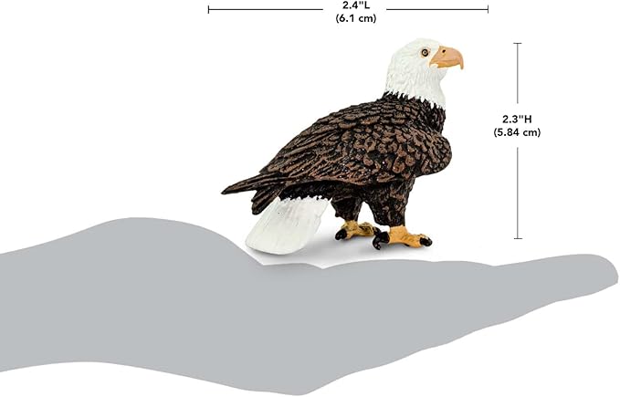 Safari Ltd. Bald Eagle Figurine - Realistic 2.4" Bird Figure - Educational Toy for Boys, Girls, and Kids Ages 3+
