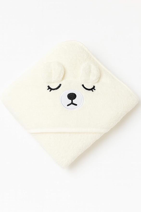 Hooded Baby Bath Towel Set (2 Pack) – Soft & Absorbent Pink & White Animal Design | Plush Newborn & Toddler Bath Wraps (Pink & White)