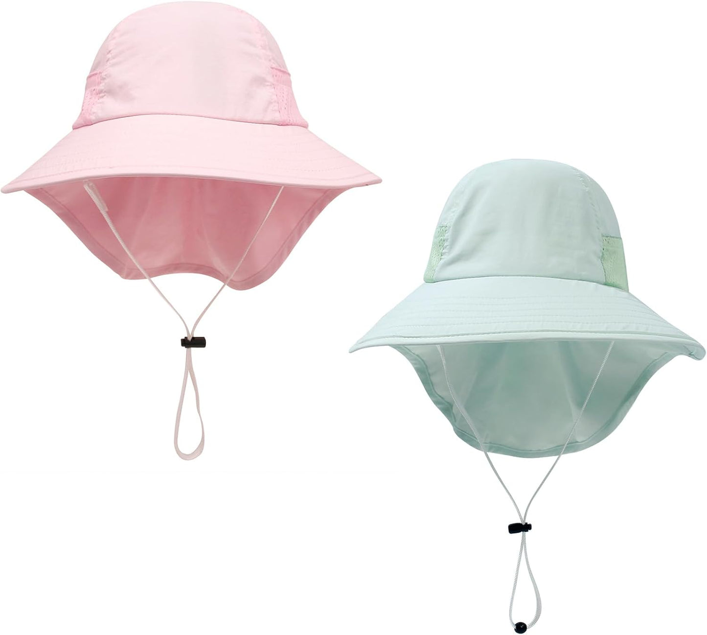 CHUNG Baby Sun Protection Hat Summer Toddler Adjustable UPF 50+ Wide Brim Neck Flap Beach Caps Boys Girls 1-12 Years Kids