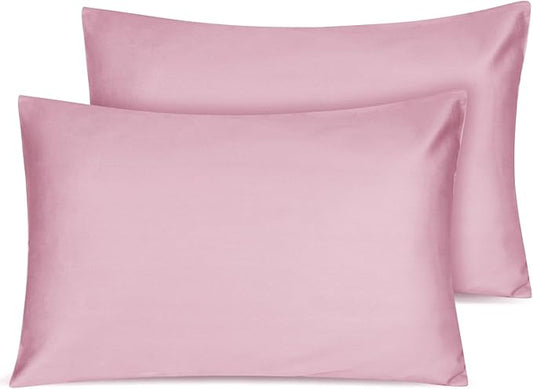 Organic Cotton Toddler Pillowcase 2 Pack, 14 x 20 Travel Pillow Case Cover for Babies, Kids, Boys and Girls, Soft and Breathable Small Pillow Cases with Envelope Closure, Lotus Pink