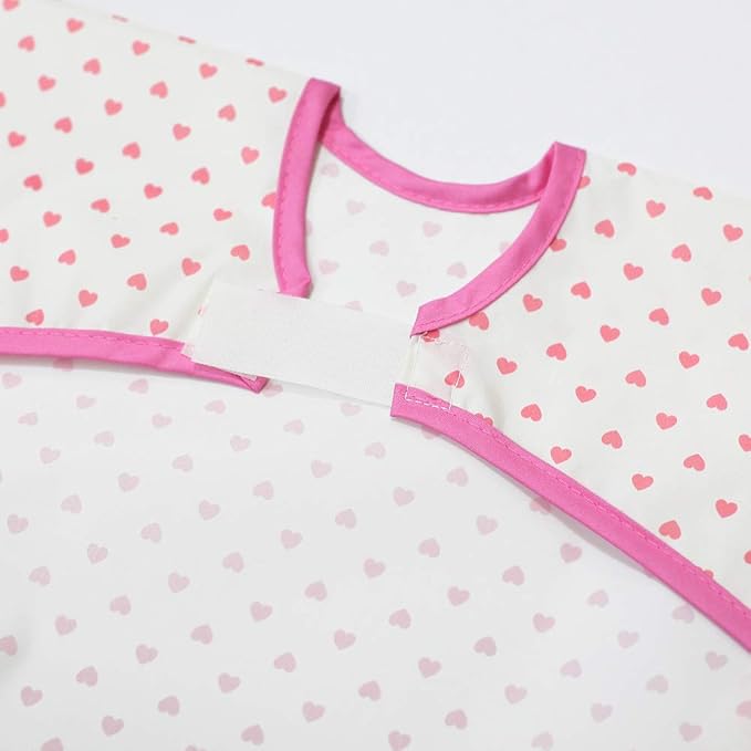 Short Sleeve Waterproof Bib for Toddlers – Feeding Apron for Mealtime, Daycare, Self-Feeding & Messy Play, Baby Bib