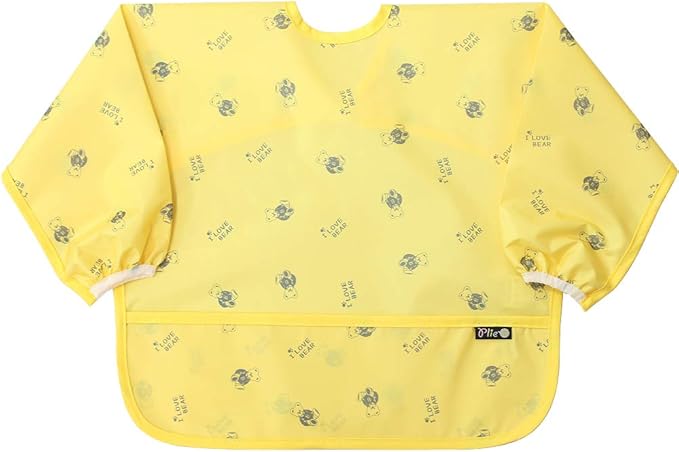 Long Sleeve Waterproof Bib for Toddlers – Feeding Smock for Baby Mealtime, Self-Feeding, Painting & Messy Play, BPA-Free