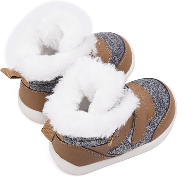 BMCiTYBM Toddler Baby Winter Snow Boots Boy Girl Faux Fur Warm Non Slip First Walking Infant Shoes
