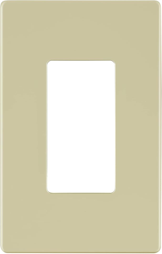 LIDER Matte Finish Decorator Switch Cover, Screwless Wall Plate, Mid-Size 1-Gang 4.88" x 3.11", Unbreakable Polycarbonate Thermoplastic, UL Listed, LSWP-31M-I, Ivory