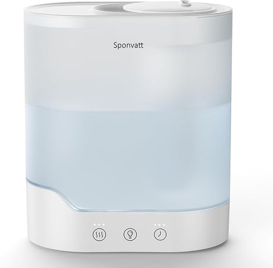 Sponvatt Humidifiers for Bedroom Home,2.5L Top Fill Cool Mist Air Humidifier for Large Room Baby Nursery,Quiet Ultrasonic,With Oil Diffuser and Nightlight,for Plants,Office,Easy to Clean,Auto Shut-Off