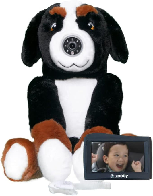 zooby Car Baby Monitor Helps Reduce Distracted Driving! Our Cuddly Plush Monitor That Babies Love Serves as a Soothing Companion for Baby so You Can Drive with Complete Peace of Mind - Cooper Canine