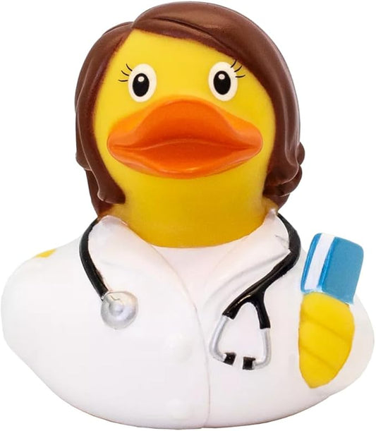 3 Inch Female Doctor Rubber Duck Bath Toy, Auto Dashboard Decoration, Vacation Cruising Gift