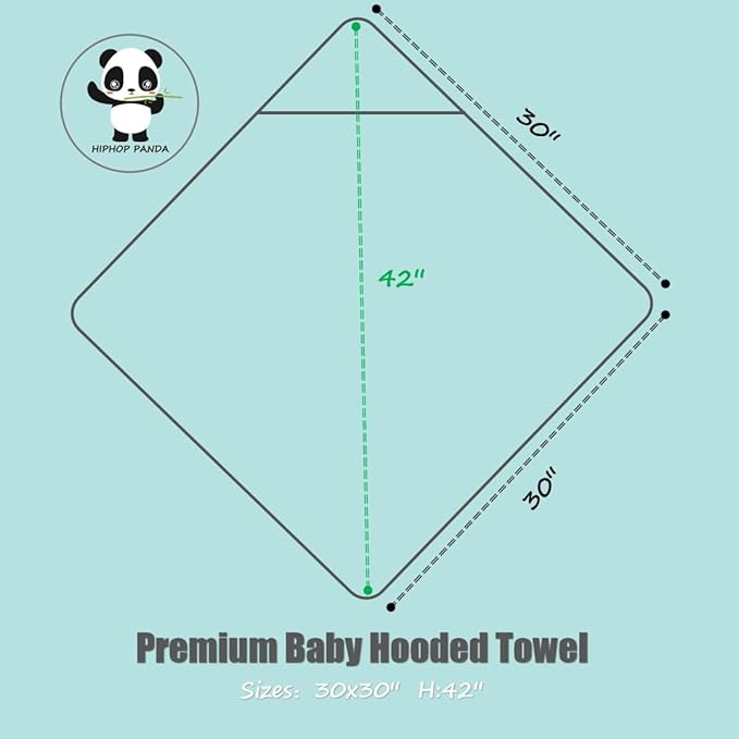 HIPHOP PANDA Hooded Towel - Rayon Made from Bamboo, Bath Towel with Bear Ears for Newborn, Babie, Toddler, Infant - Absorbent Large Baby Towel - Pink Rabbit, 30 x 30 Inch