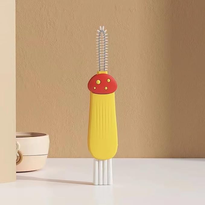 3 in 1 Cup Lid Cleaning Brush, 2024 New Crevice Cleaning Brush Set for Baby Bottle Gap Tight Spaces Cup, 3 in 1 Multifunctional Cleaning Brush Portable Cup Lid Cleaner with Brush(B)