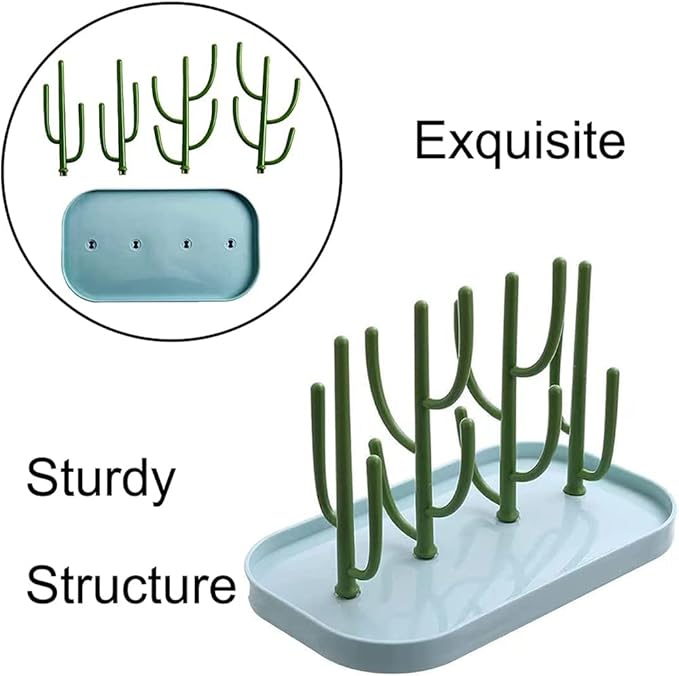 Baby Essentials,Bottle Drying Rack,Baby Bottle Drying Rack,Drying Rack for Kitchen Counter,Detachable Bottle Dryer Holder with Base.for Nipples,Cups,Pump Parts and Accessories(Green)