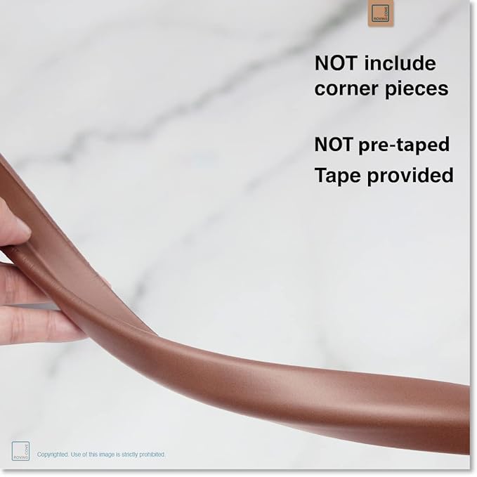 Roving Cove Slim-Fit Edge Protector for Baby Proofing (9ft Small Edge Only), Soft Rubber Foam, Furniture Edge Bumper Guard, Desk Edge Cushion, 3M Adhesive, Coffee Brown