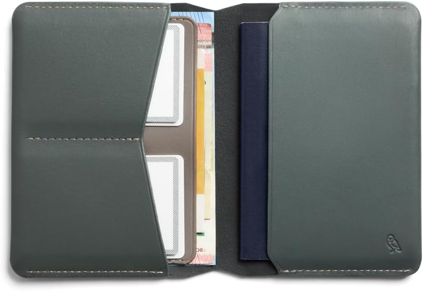 Bellroy Passport Cover (slimline travel wallet/pouch with card slots and space for cash plus travel documents) - Everglade