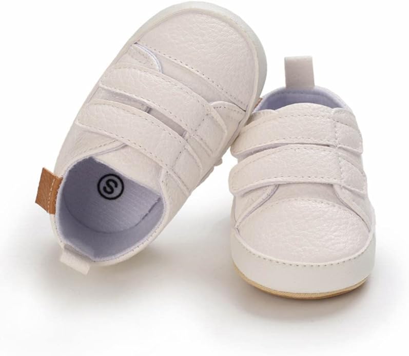 2Pairs Baby Shoes,Boys Girls Non-Slip Rubber Sole Sneakers,Unisex Infant Soft Lightweight First Walking Crib Shoes