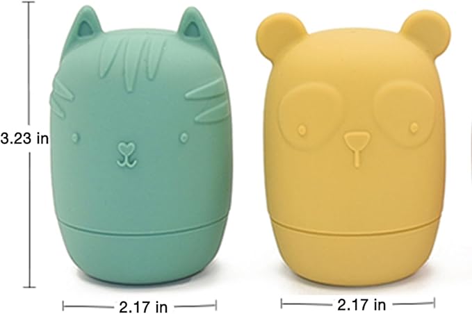 PandaEar Baby Bath Toys, 4 Pack Silicone Bath Toys for Infants Toddlers 6-18 Months, Non Toxic Baby Kids Squeezable Shower Toys