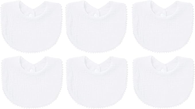 Nishine 6 PACK Muslin Baby Drooling Bibs for Unisex Boys Girls Cotton Absorbent Feedig Teething Bandana Drool Bibs Scarf Bibs