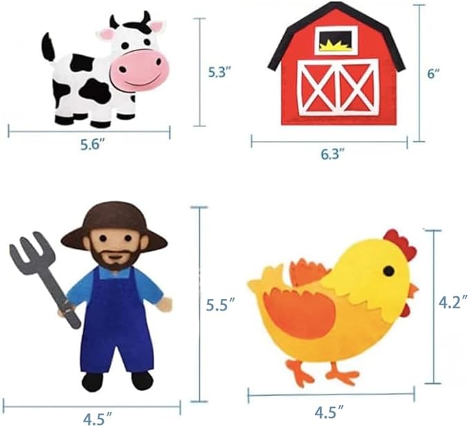 FYXGZZH Kids Beginner Sewing Kit – DIY Stuffed Craft Set with Pre-Cut Felt, Plastic Needle & Embroidery Thread, Educational Arts & Crafts for Boys & Girls Ages 6-12, Farm