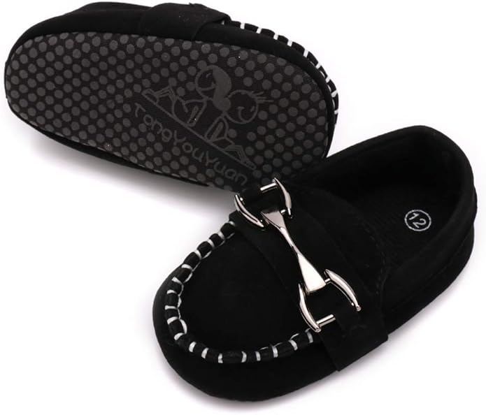 LONSOEN Baby Girls Boys Loafers Prewalker Dress Crib Shoes