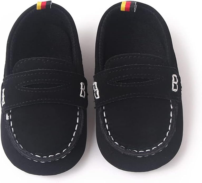 LONSOEN Baby Girls Boys Loafers Prewalker Dress Crib Shoes