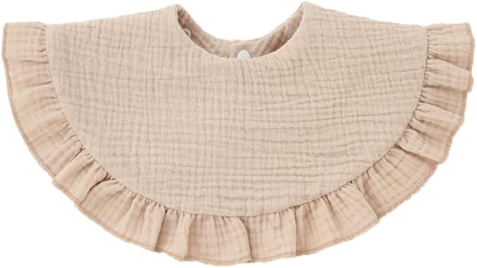 Nishine 4 pcs Unisex Baby Muslin Bandana Drool Bibs 360 Degree Rotatable Cotton Teething Feeding Drooling Bibs for Boy Girl