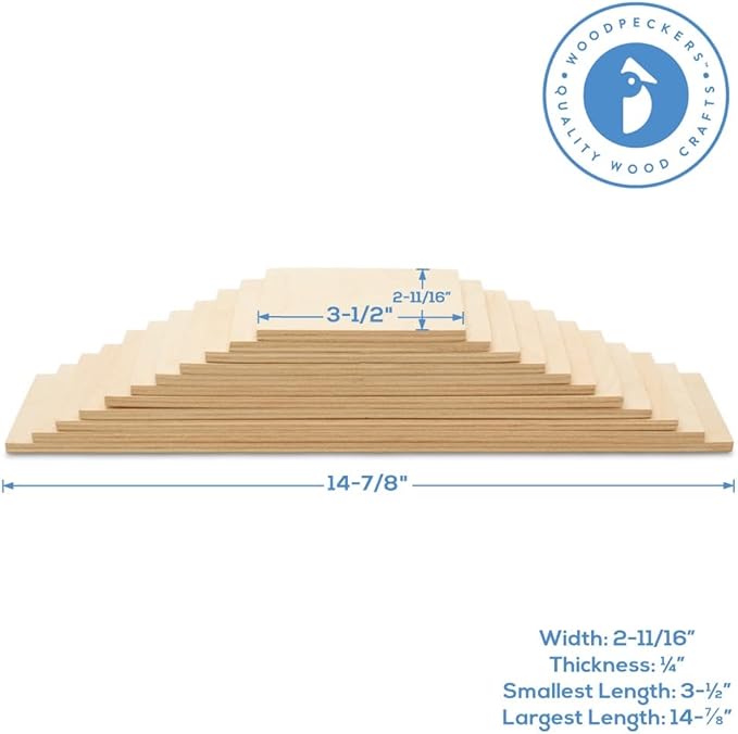Wooden Rainbow Building Boards, 5 Sets of 11 DIY Rainbow Slats for Open-Ended Play and Skill-Building, by Woodpeckers