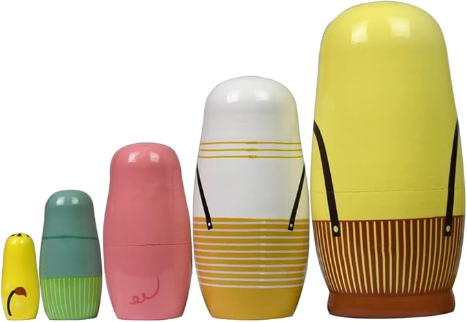 Tphon Nesting Dolls Wooden Russian Matryoshka Dolls for Toddlers Kids Handmade Toys Stacking Doll Set for Children Christmas Birthday Decoration Halloween Wishing Gift