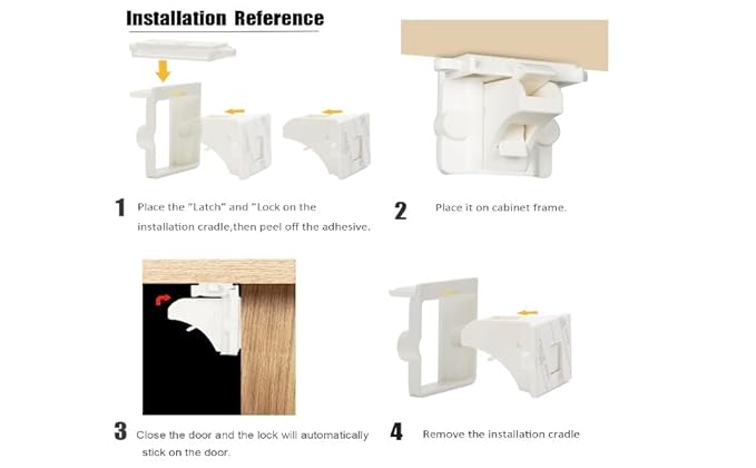 Vmaisi Magnet Cabinet Locks for Babies (22 Locks and 4 Keys)
