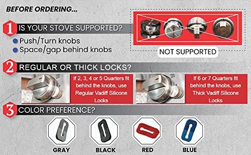 2025 Mom's Choice Winner- Gas Stove Knob Locks - Thick Gray Silicone Stove Knob Safety Covers for Toddlers, Pets - Child Proof Universal Size Knobs - Baby Proofing Protectors for Electric Stoves- 5Pcs