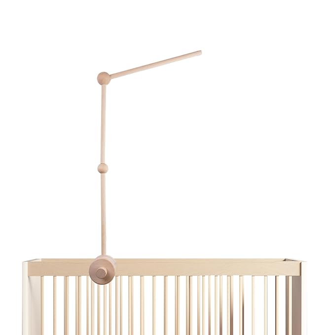 Baby Crib Mobile Arm - 30 Inch Wooden Mobile Hanger for Crib, Baby Mobile Holder for Baby Girls Boys Nursery Decor - with Anti Slip Attachment