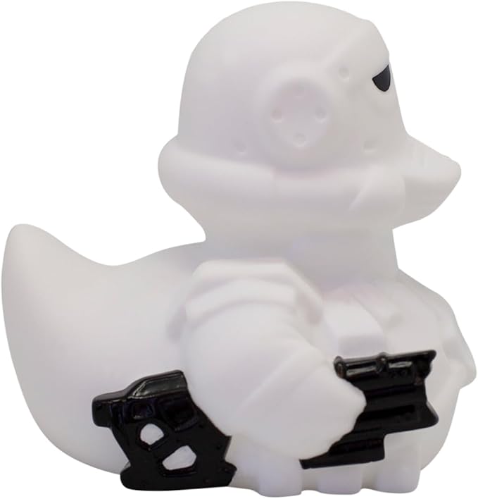 3 Inch Space Warrior White Rubber Bath Toy Duck