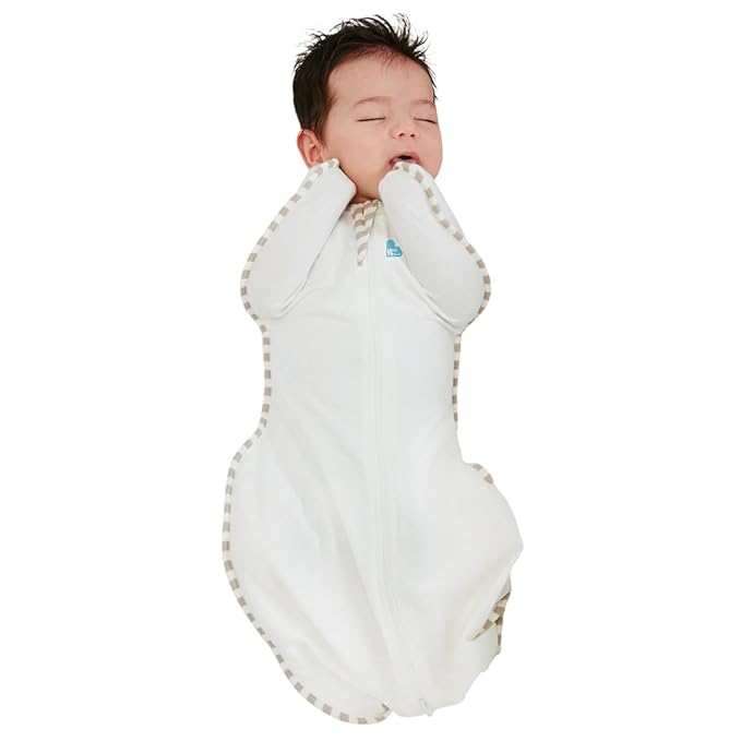 Love to Dream Organic Swaddle, Baby Sleep Sack, Swaddle Up Self-Soothing Swaddles for Newborns, Get Longer Sleep, Snug Fit Helps Calm Startle Reflex, 1.0 Tog, 5-8.5lbs., Cream