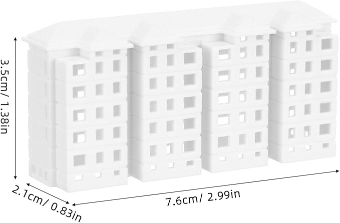 TOYANDONA Miniature Building Model Set 4Pcs Plastic Apartment Building Ornaments for Sand Table DIY Mini City Landscape Decoration Compact and Lightweight for Architectural Scenes
