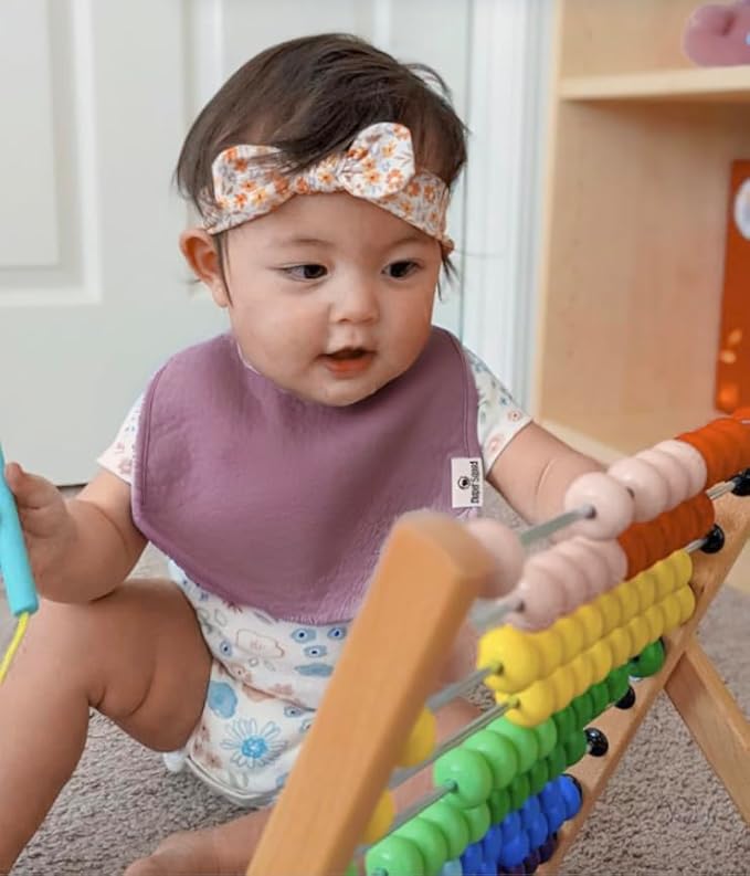 DiaperSquad's Baby Bibs for Drooling and Teething, Bibs for Boys, Baby Girl - Solid Cotton Baby Drool Bibs