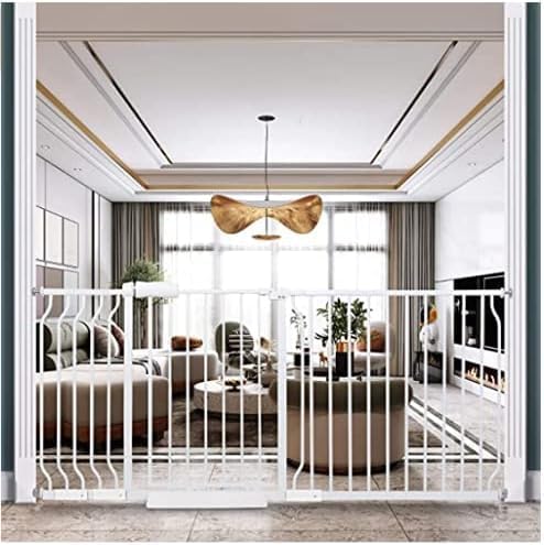 Extra Wide Baby Gate Tension Indoor Safety Gates White Metal Large Pressure Mounted Pet Gate Walk Through Long Safety Dog Gate for The House Doorways Stairs (66.93"-71.65"/170-182CM, White)