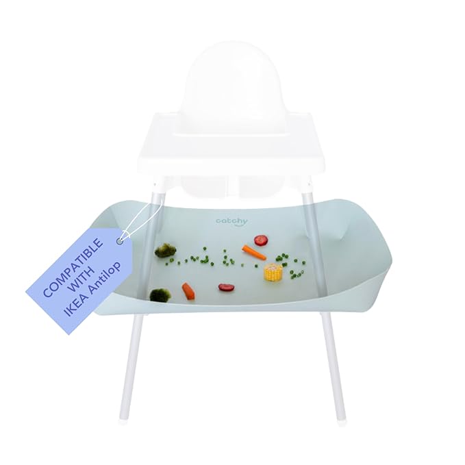 CATCHY -Food Catcher-Compatible with IKEA Antilop High Chair + 11 Other High Chairs- Highchair Sold Separately -Baby & Toddler Food & Mess Catcher-Premium Linen Inspired - Under High Chair Accessory