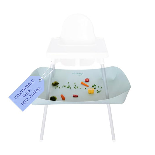 CATCHY -Food Catcher-Compatible with IKEA Antilop High Chair + 11 Other High Chairs- Highchair Sold Separately -Baby & Toddler Food & Mess Catcher-Premium Linen Inspired - Under High Chair Accessory