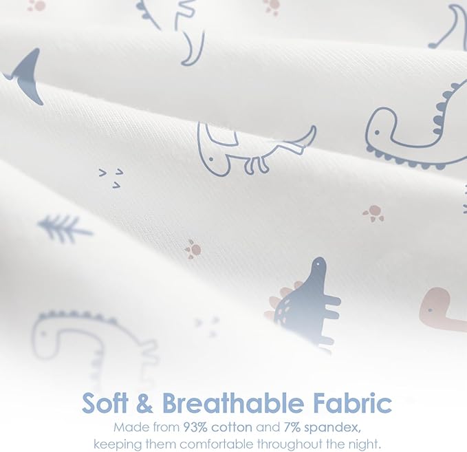 Baby Swaddle 0-2 Months, Cotton Arm-In Zipper Sleep Sack, Wearable Blankets Wrap for Newborn Infant Boys (Dinosaur, Polka Dots, Pack of 2)