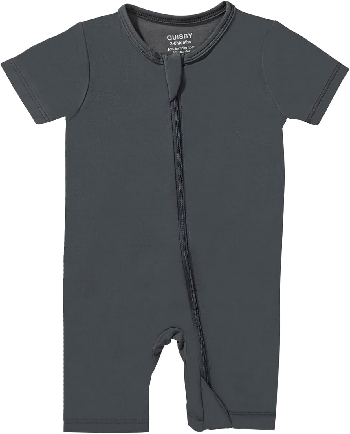 GUISBY Rayon made from bamboo Baby Pajamas Short Sleeve Footless Rompers 2 Way Zipper Sleeper for Baby