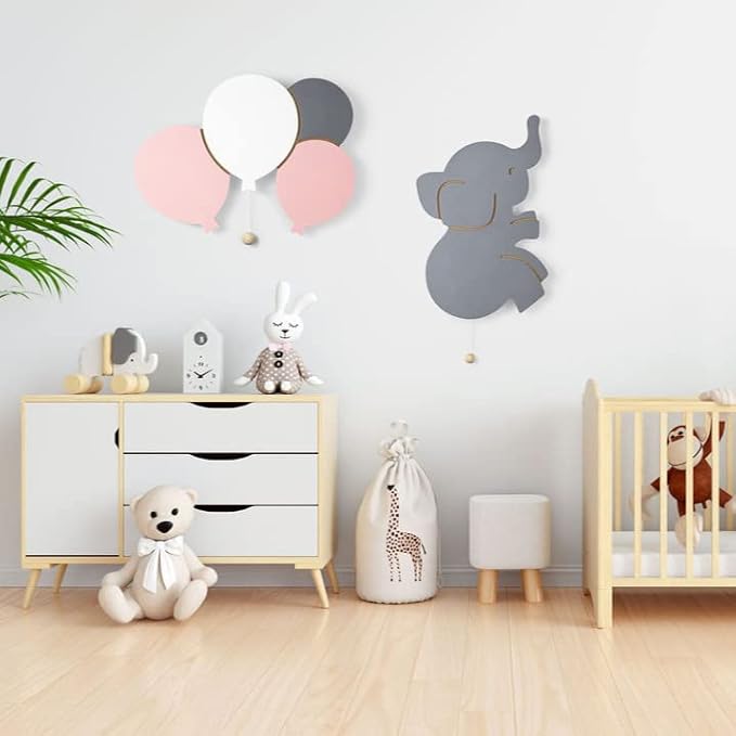 Lumipets Lighted Balloons, Nursery Night Light, Wall Mounted Lighted, Battery Operated Cloud Light Sign–Lightweight Kids Night Light for Babies, Toddlers, Kids - 17.7 x 11.2 x 1.5-in