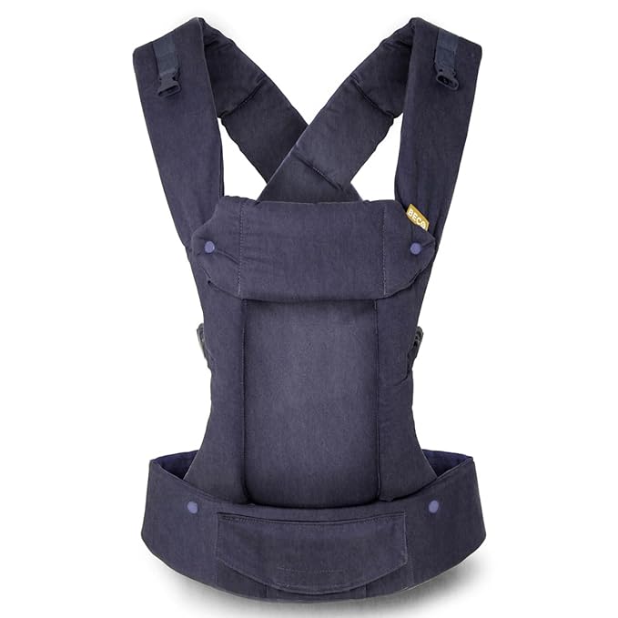 Beco Baby Carrier Gemini Newborn to Toddler - Front, Back and Hip Seat Carrier, Baby Carrier Backpack & Baby Front Carrier with Adjustable Seat, Ergonomic Baby Holder Carrier 7-35lbs (Blue Linen)