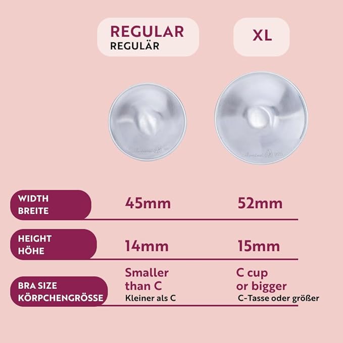 Set of 2 Silver Breastfeeding Caps, Nipple Shield Suitable for Protecting Nipples, Nursing Cups Suitable for All Breast Types, Silver Caps, Nickel Free Breastfeeding, Solid 925 Silver, Standard