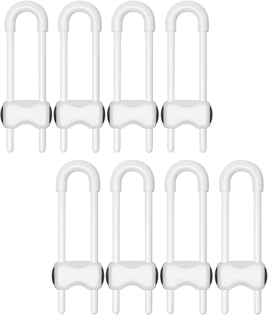 Cabinet Locks for Babies,Child Proof Cabinet Locks,8 Pack U-ShapedBaby Proofing Cabinets,Child Locks for Cabinets and Drawers,Child Safety Cabinet Locks with Adjustable(White)