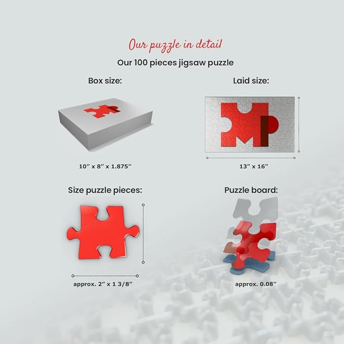 MyPuzzle World Travel, Collage, Vintage Poster - Premium 100 Piece Jigsaw Puzzle for Adults